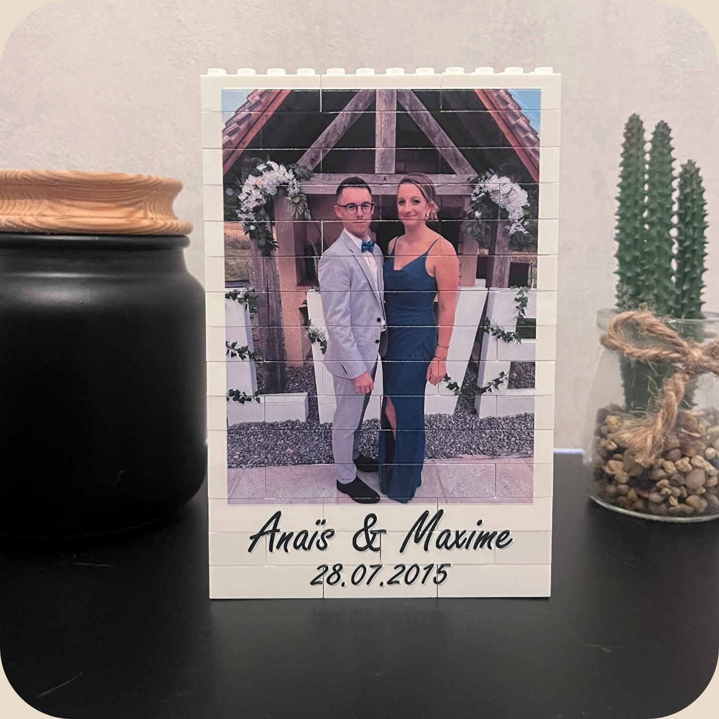 Cadre Photo LEGO Personnalisé - Briques Imprimées