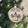 Boule de Noël sportive Snowman personnalisée en bois gravée laser