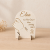 Support bracelet de naissance demi arche personnalisé en bois - Cadeau bébé