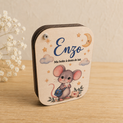 Boîte à dents personnalisée en bois - Cadeau enfant