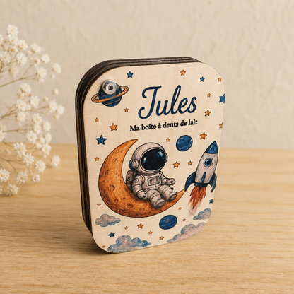 Boîte à dents personnalisée en bois - Cadeau enfant
