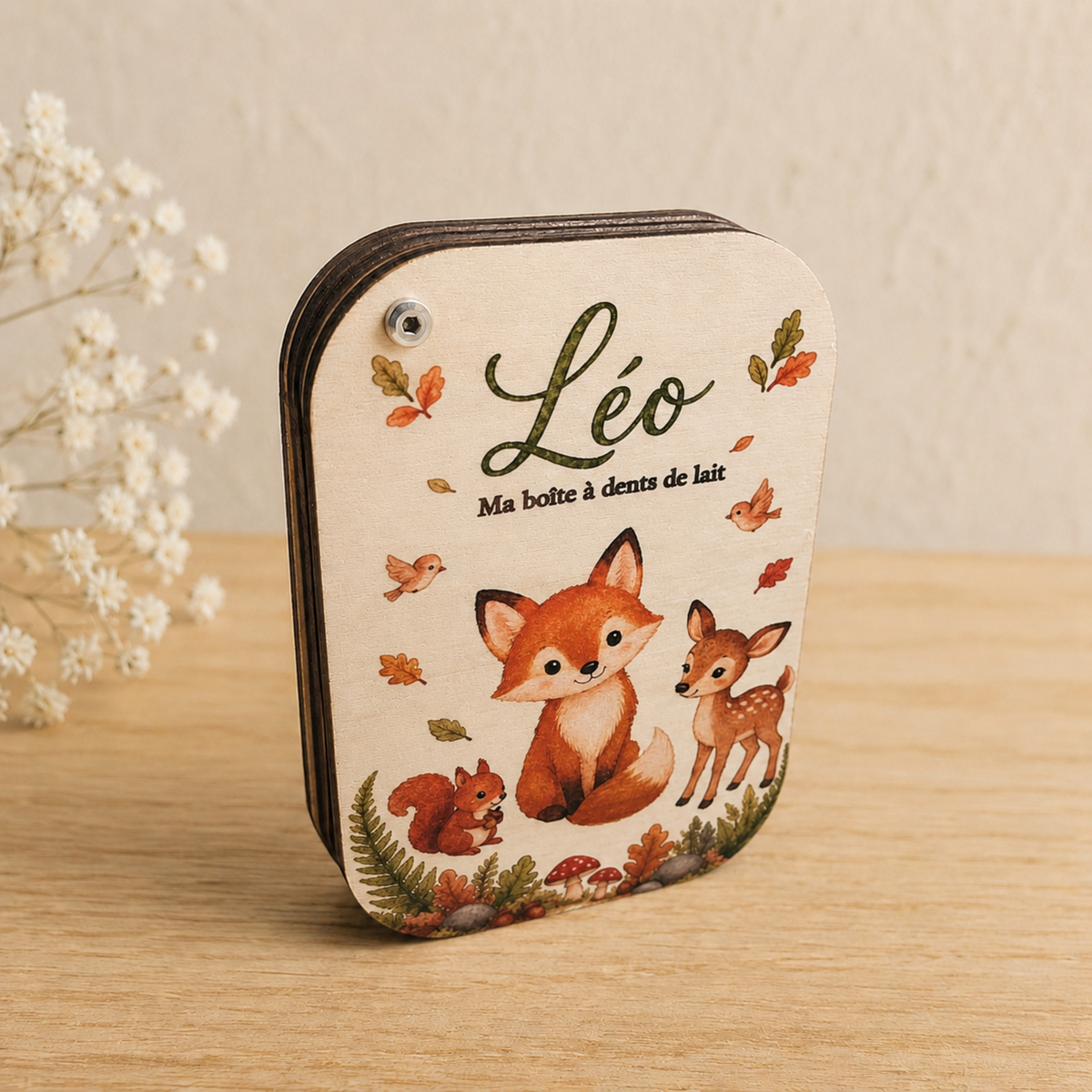 Boîte à dents personnalisée en bois - Cadeau enfant