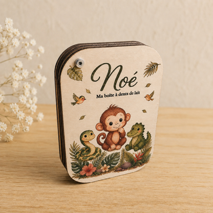 Boîte à dents personnalisée en bois - Cadeau enfant