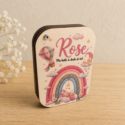 Boîte à dents personnalisée en bois - Cadeau enfant