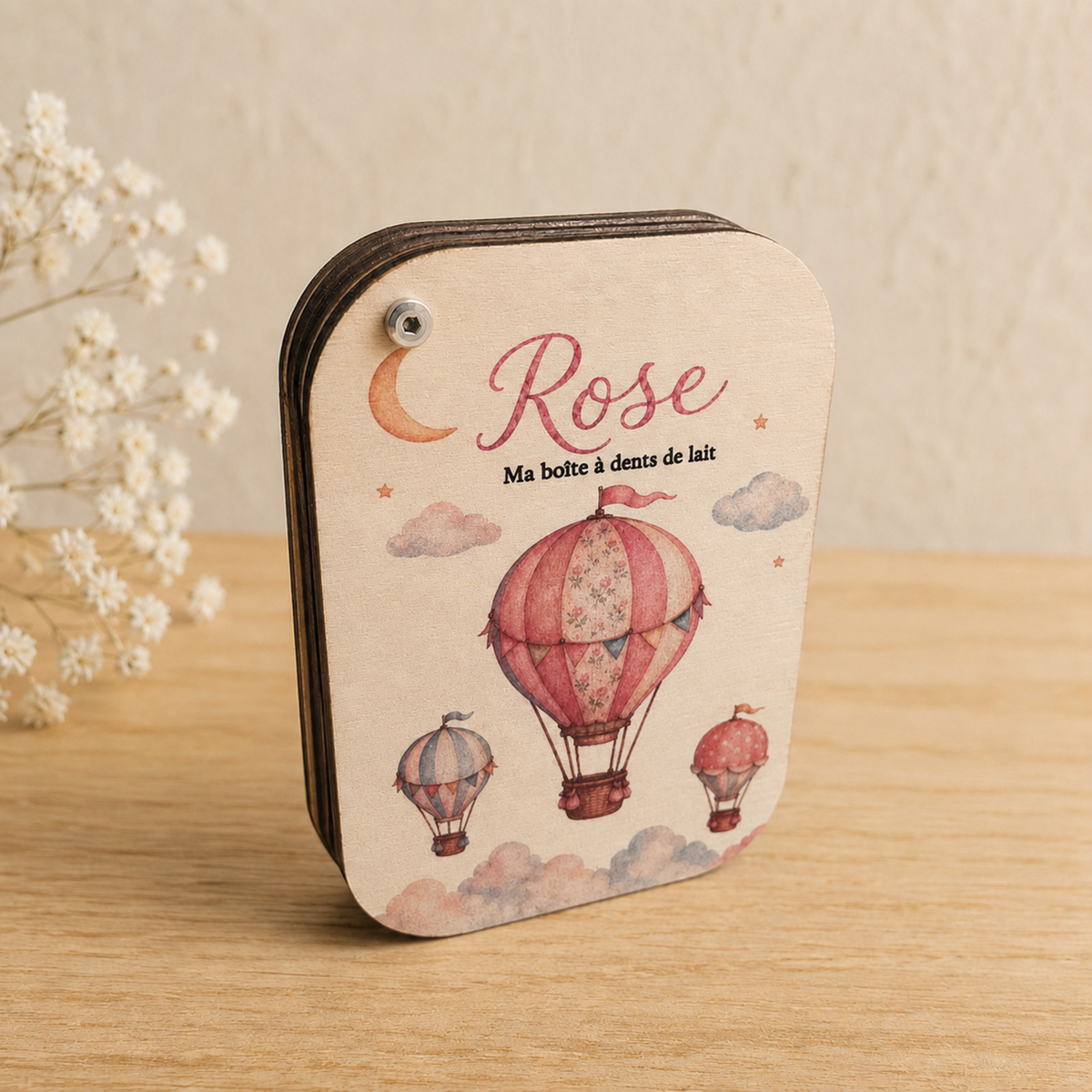 Boîte à dents personnalisée en bois - Cadeau enfant