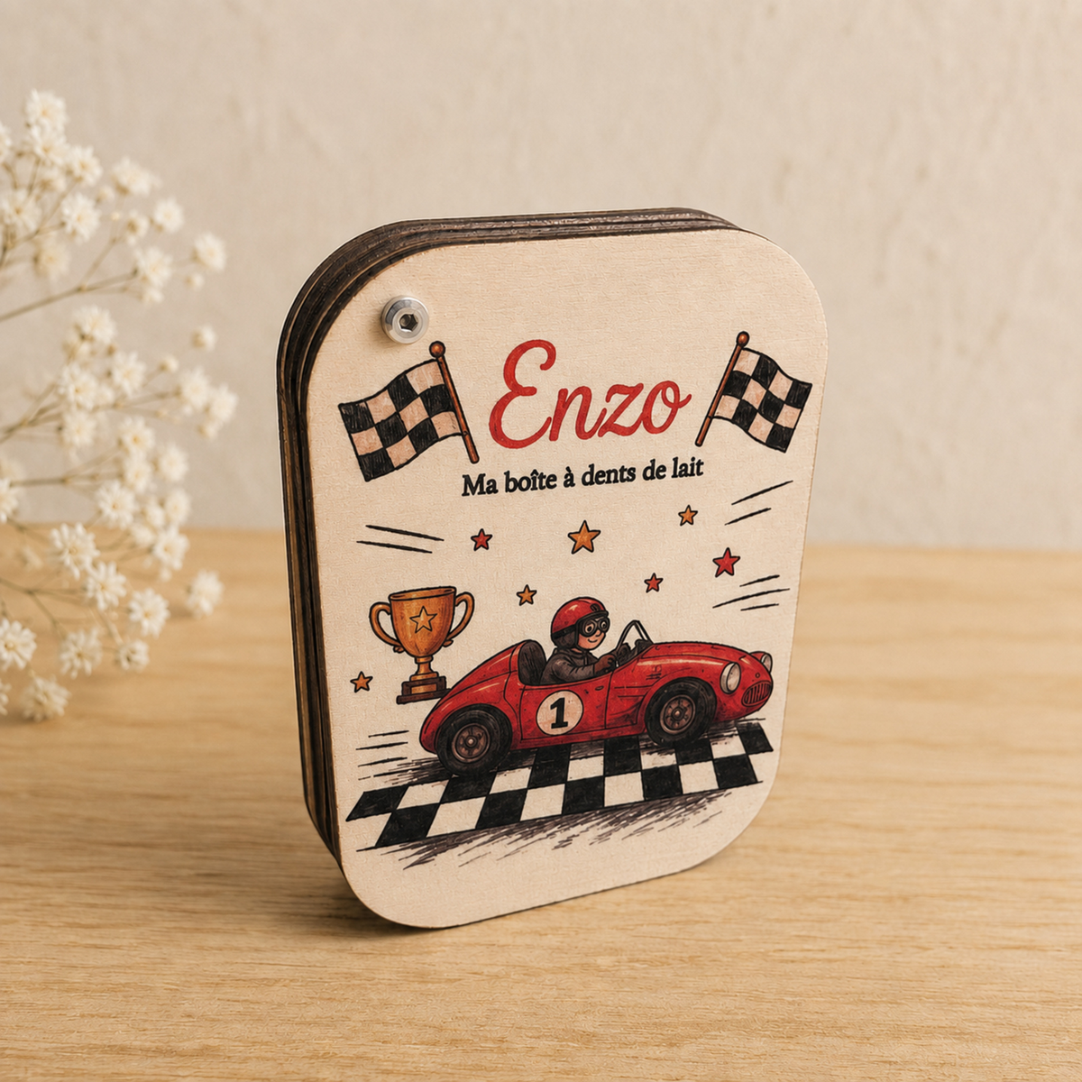 Boîte à dents personnalisée en bois - Cadeau enfant