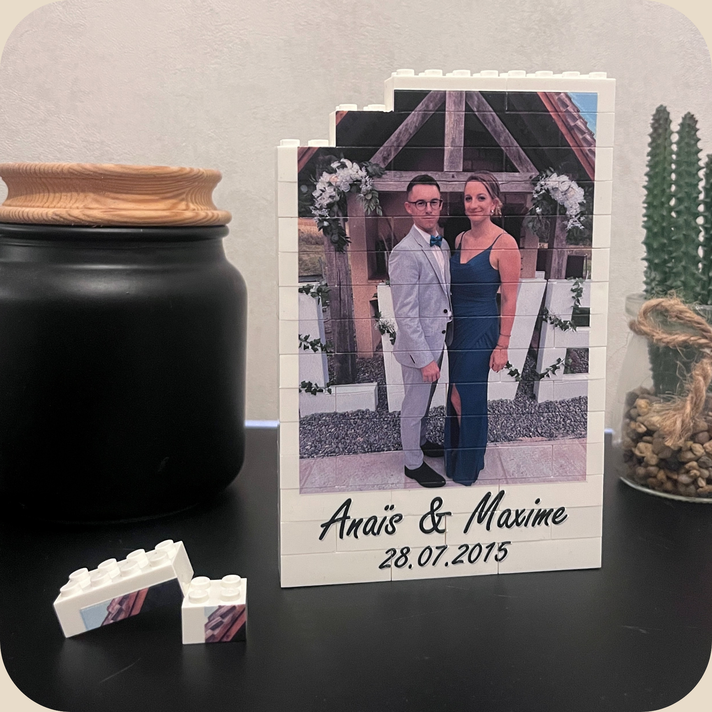 Cadre Photo LEGO Personnalisé - Briques Imprimées