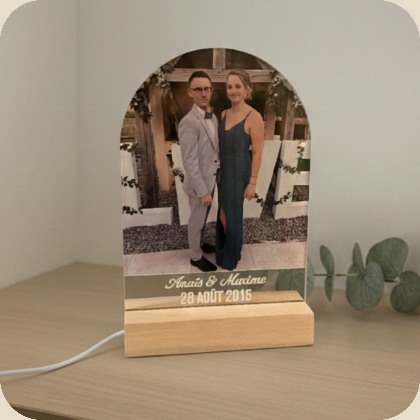 Lampe LED photo personnalisée