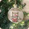 Boule de Noël sportive Super Père Noël personnalisée en bois