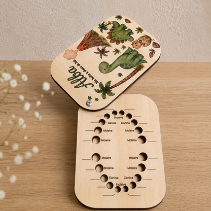 Boîte à dents personnalisée en bois - Cadeau enfant