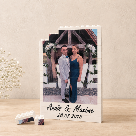 Cadre photo LEGO personnalisé - Cadeau mariage ou naissance
