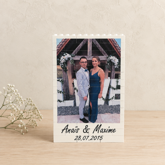 Cadre photo LEGO personnalisé - Cadeau mariage ou naissance