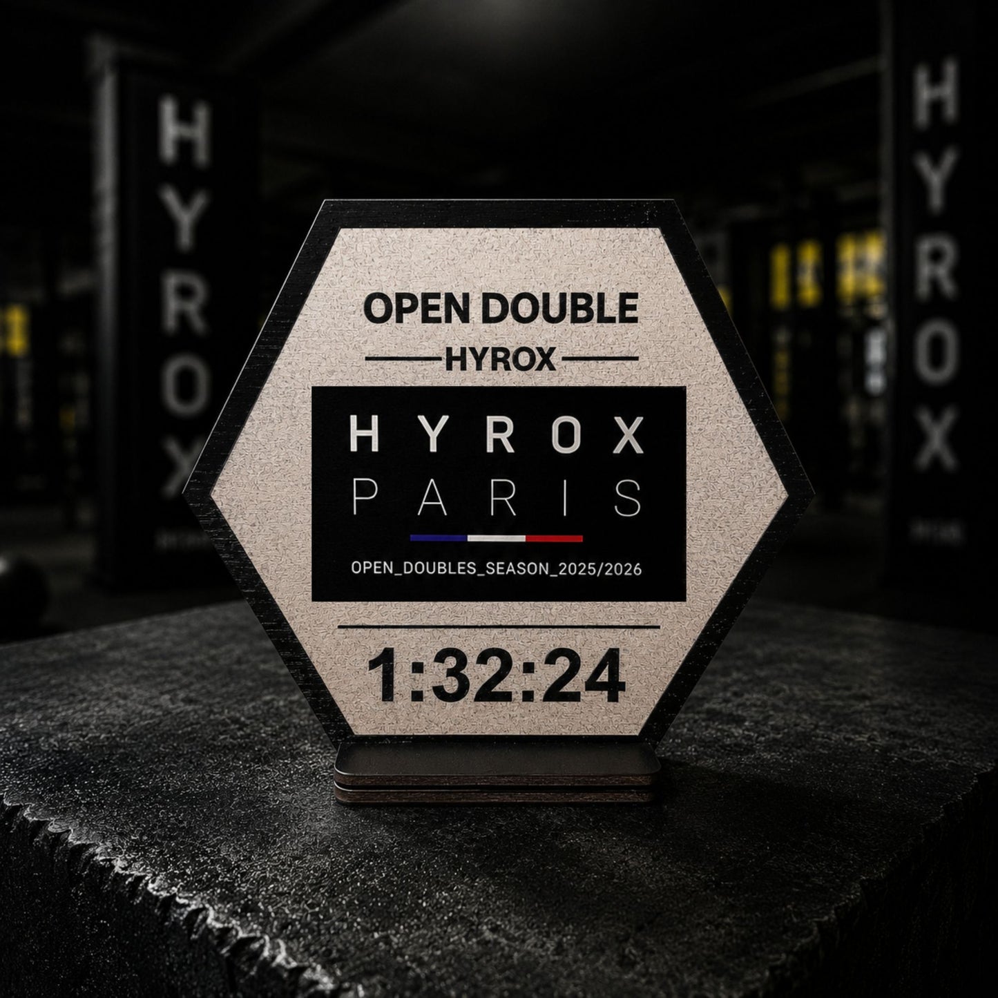Support Patch HYROX bois face avant - Atelier de Soan