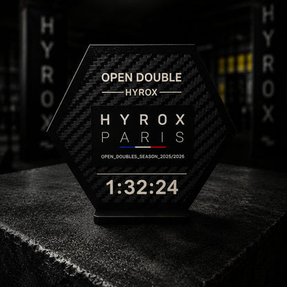 Support patch HYROX personnalisé en bois - Cadeau sportif fait main